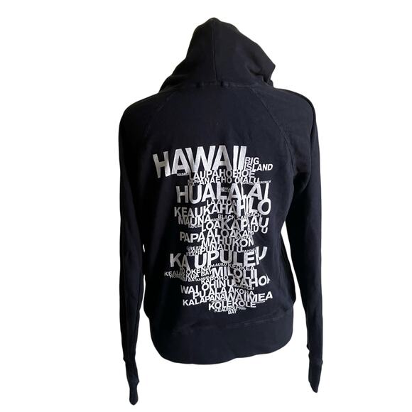 Standard James Perse Sz 2 French Terry Hawaii Zip Hoodie Black Supima Cotton - Picture 1 of 16